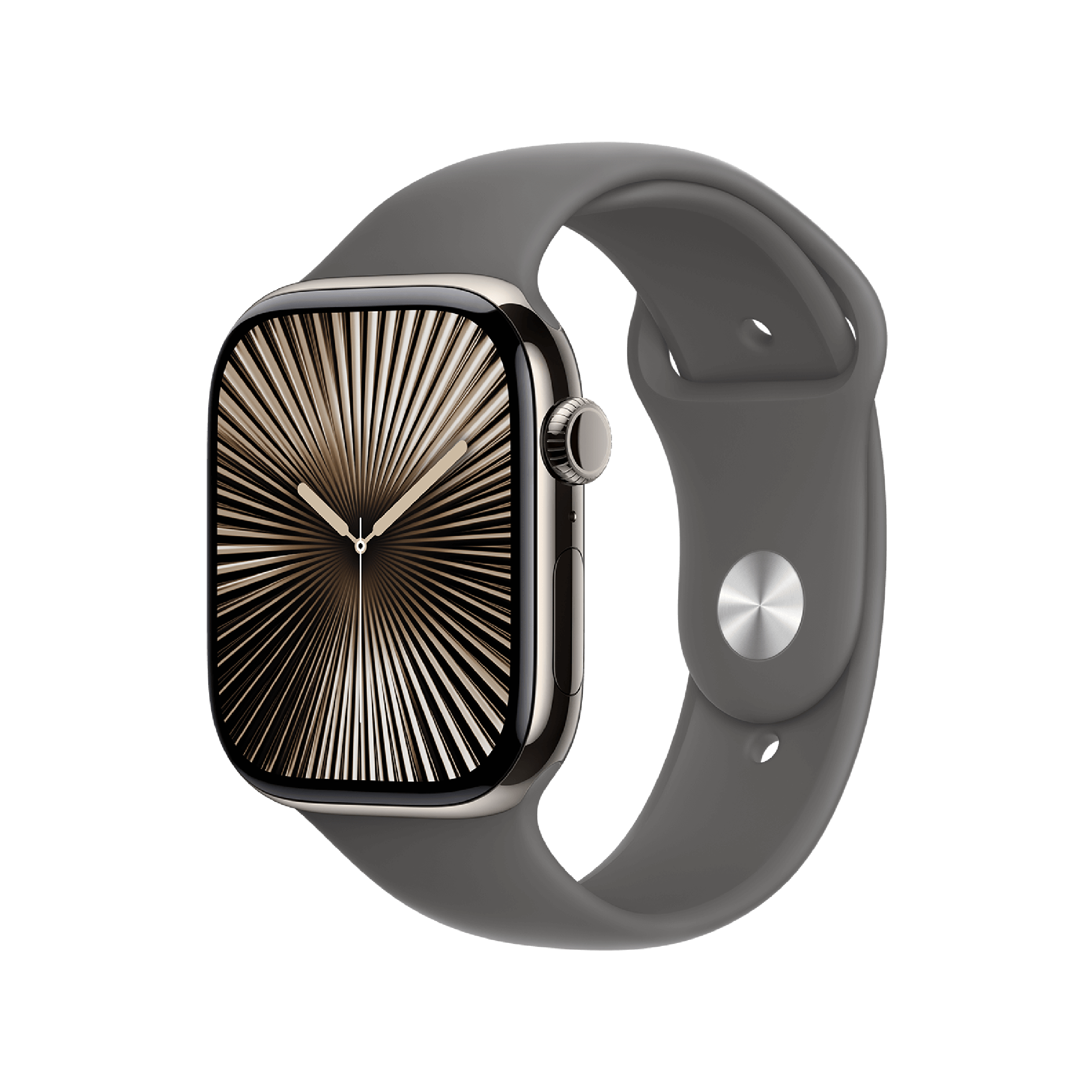 Apple Watch Series 10 GPS + Celular, 46mm Caja TItanio Natural - Correa Deportiva Gris Piedra (M/L)