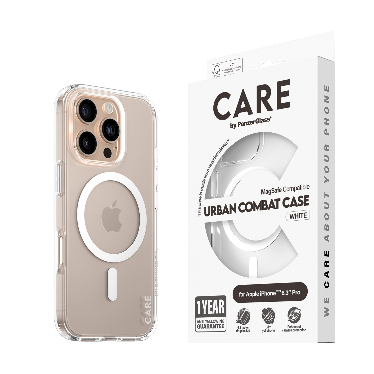 FUNDA IPHONE 16 PRO PANZERGLASS CARE - TRANSPARENT