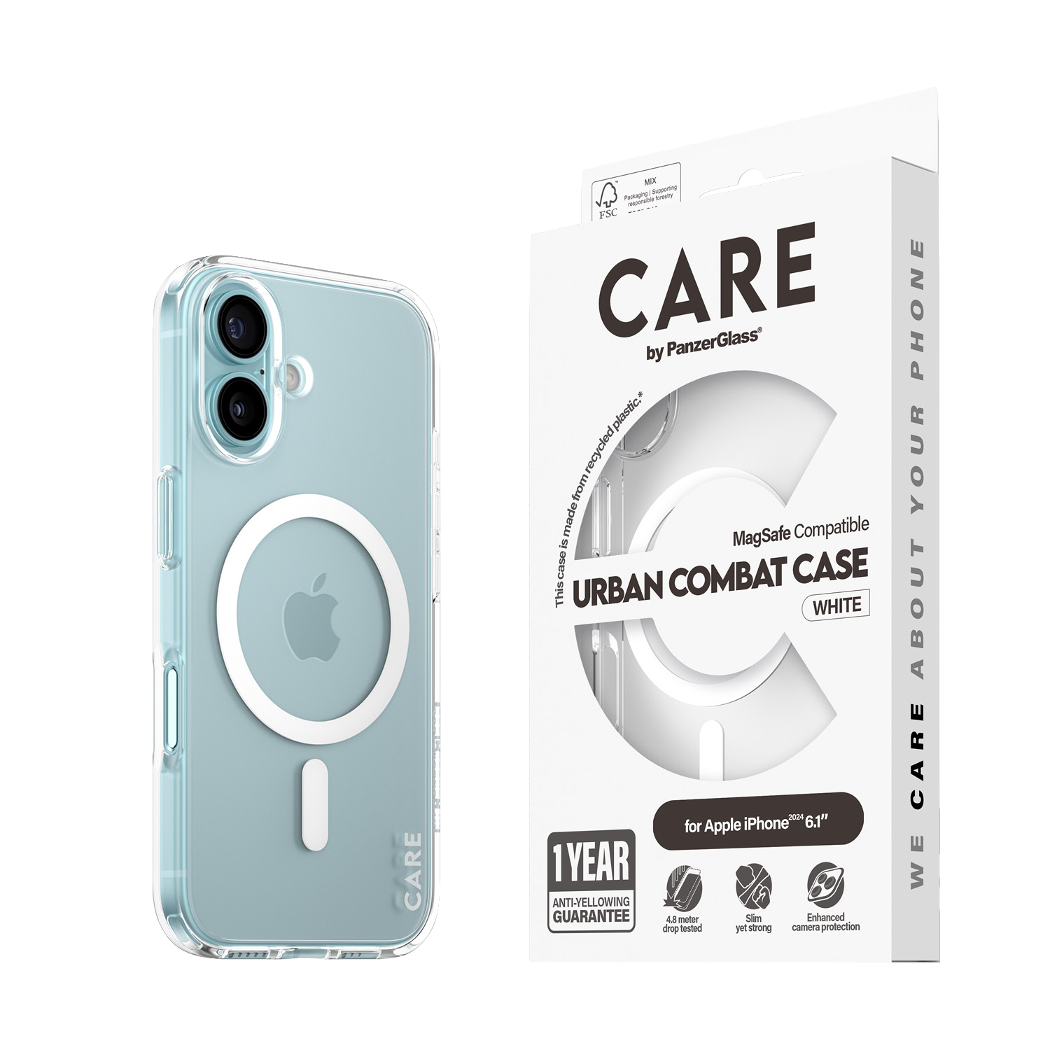 FUNDA IPHONE 16 PANZERGLASS CARE - TRANSPARENTE