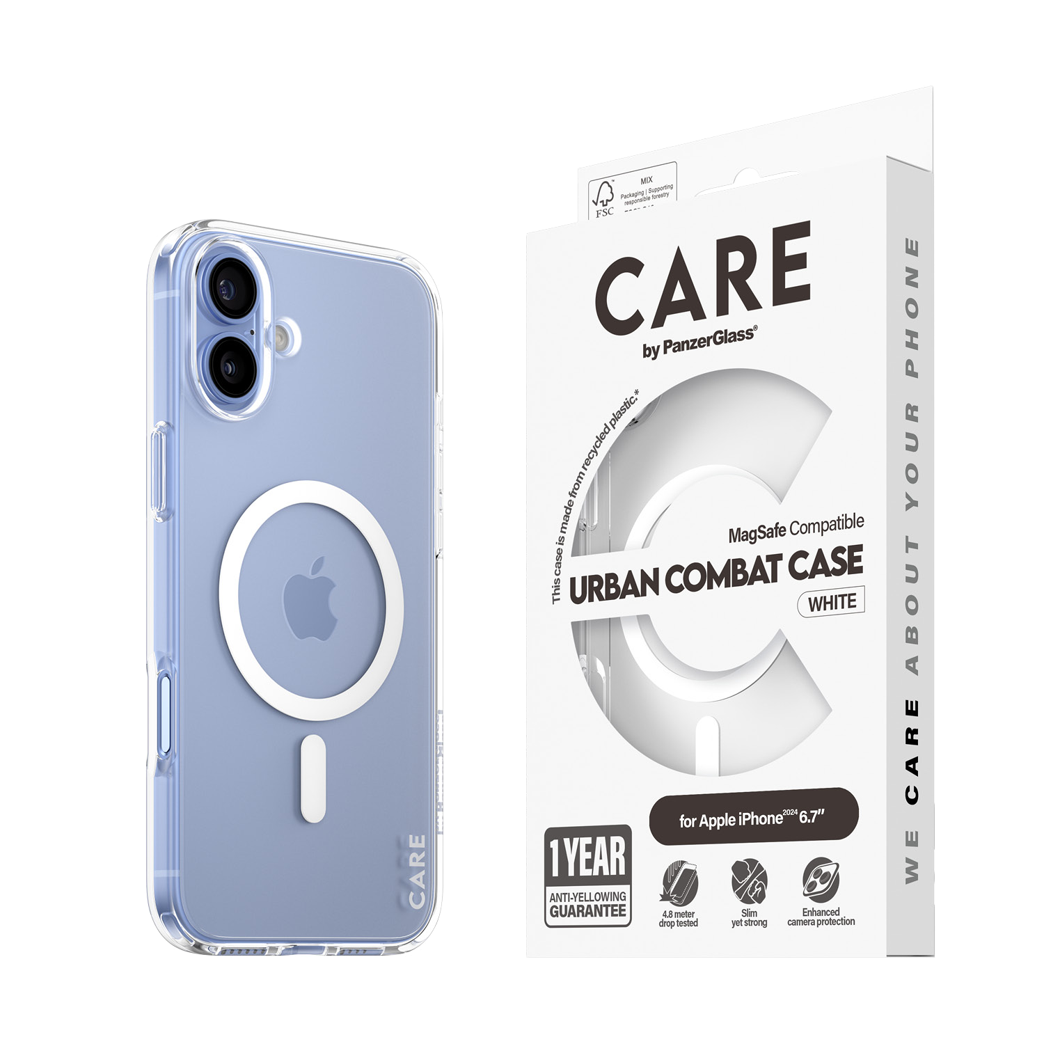 FUNDA IPHONE 16 PLUS PANZERGLASS CARE - TRANSPAREN
