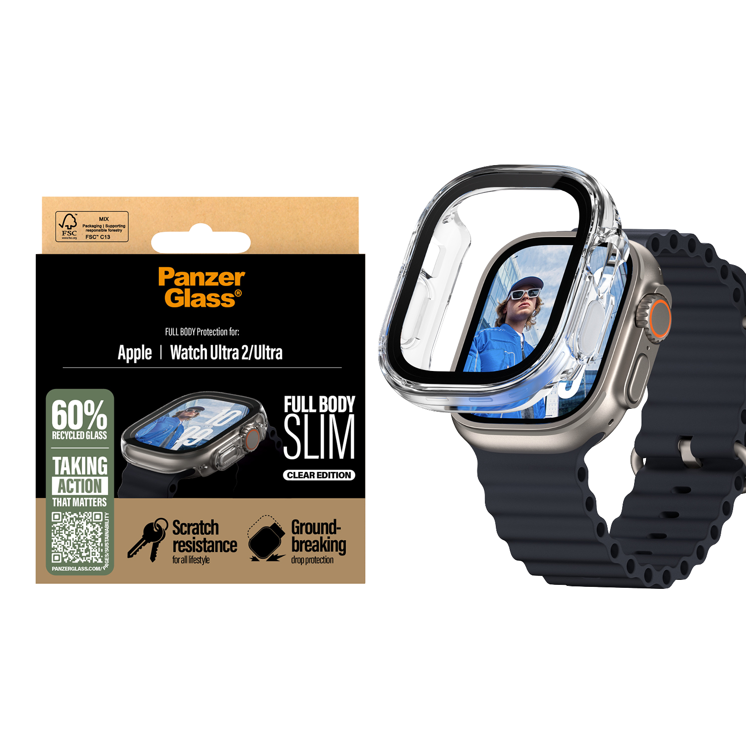 CARCASA APPLE WATCH ULTRA 49MM PANZERGLASS - TRANS