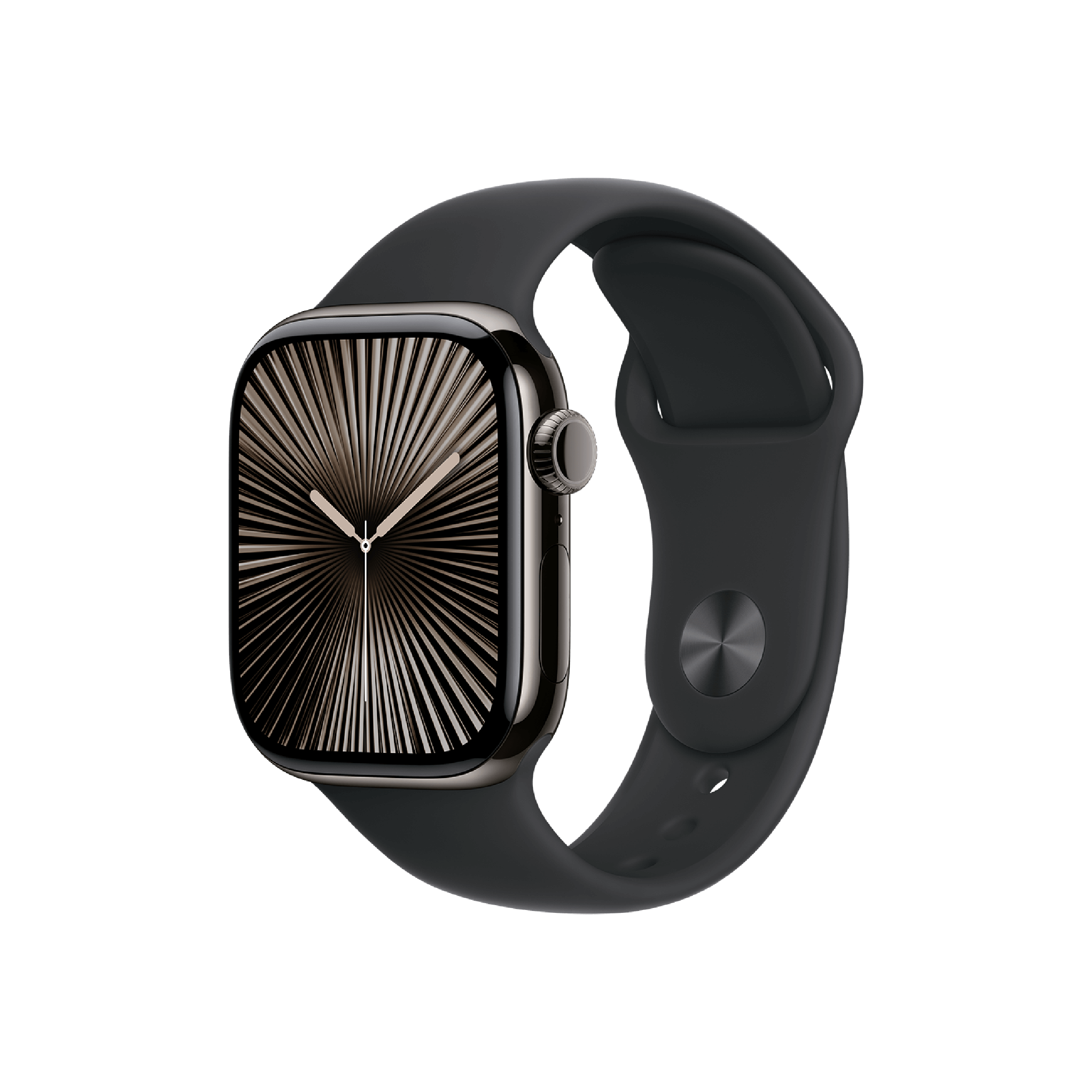 Apple Watch Series 10 GPS + Celular, 42mm Caja Titanio Pizarra - Correa Deportiva Negro (S/M)
