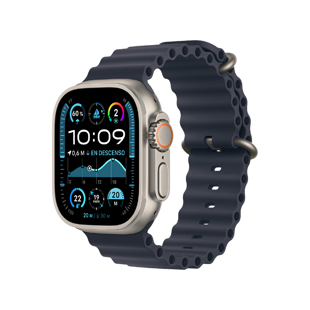 Apple Watch Ultra 2 GPS + Celular, 49mm Caja Titanio Natural - Correa Ocean Azul Marino