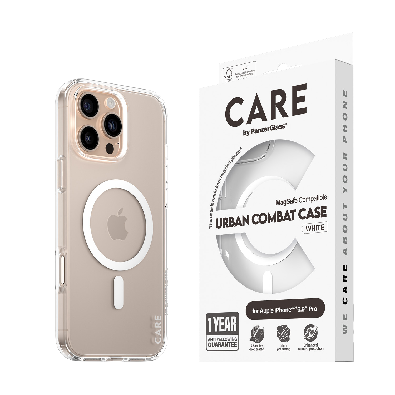 FUNDA IPHONE 16 PRO MAX PANZERGLASS CARE - TRANSPA