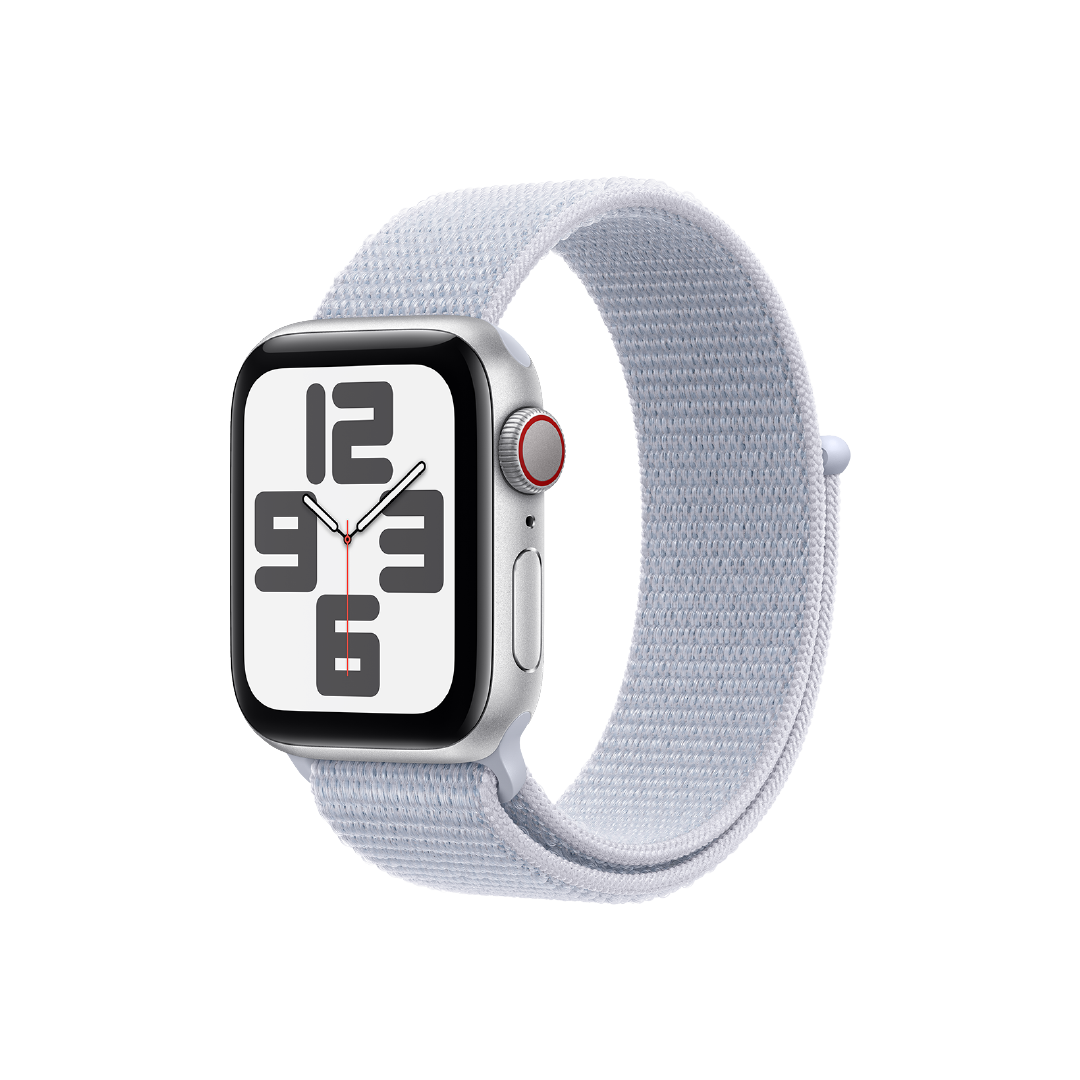 Apple Watch SE GPS + Celular, 40mm, Caja Aluminio Plata - Correa Loop Deportiva Azul Cielo