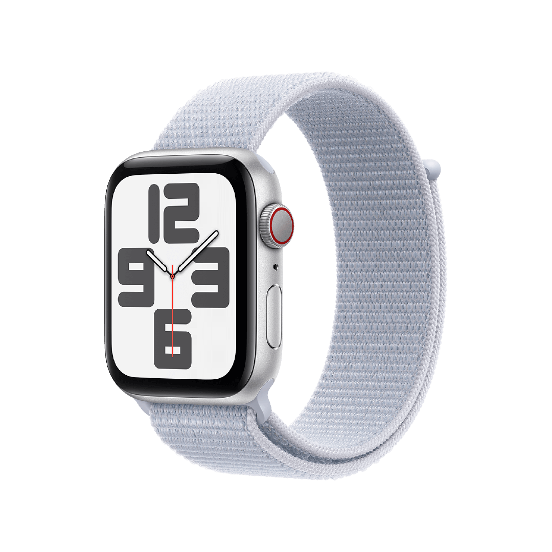 Apple Watch SE GPS + Celular, 44mm, Caja Aluminio Plata - Correa Loop Deportiva Azul Cielo