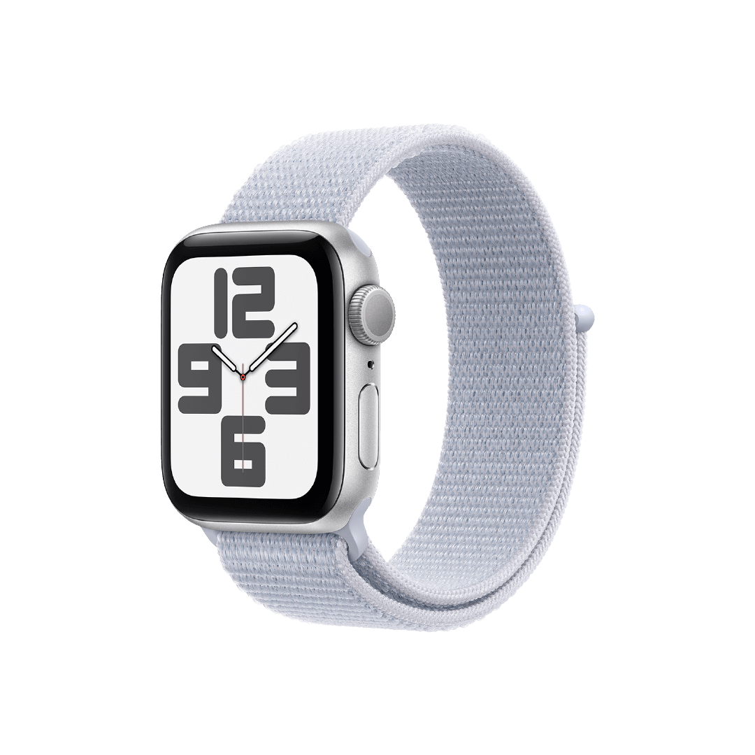 Apple Watch SE GPS, 40mm, Caja Aluminio Plata - Correa Loop Deportiva Azul Cielo