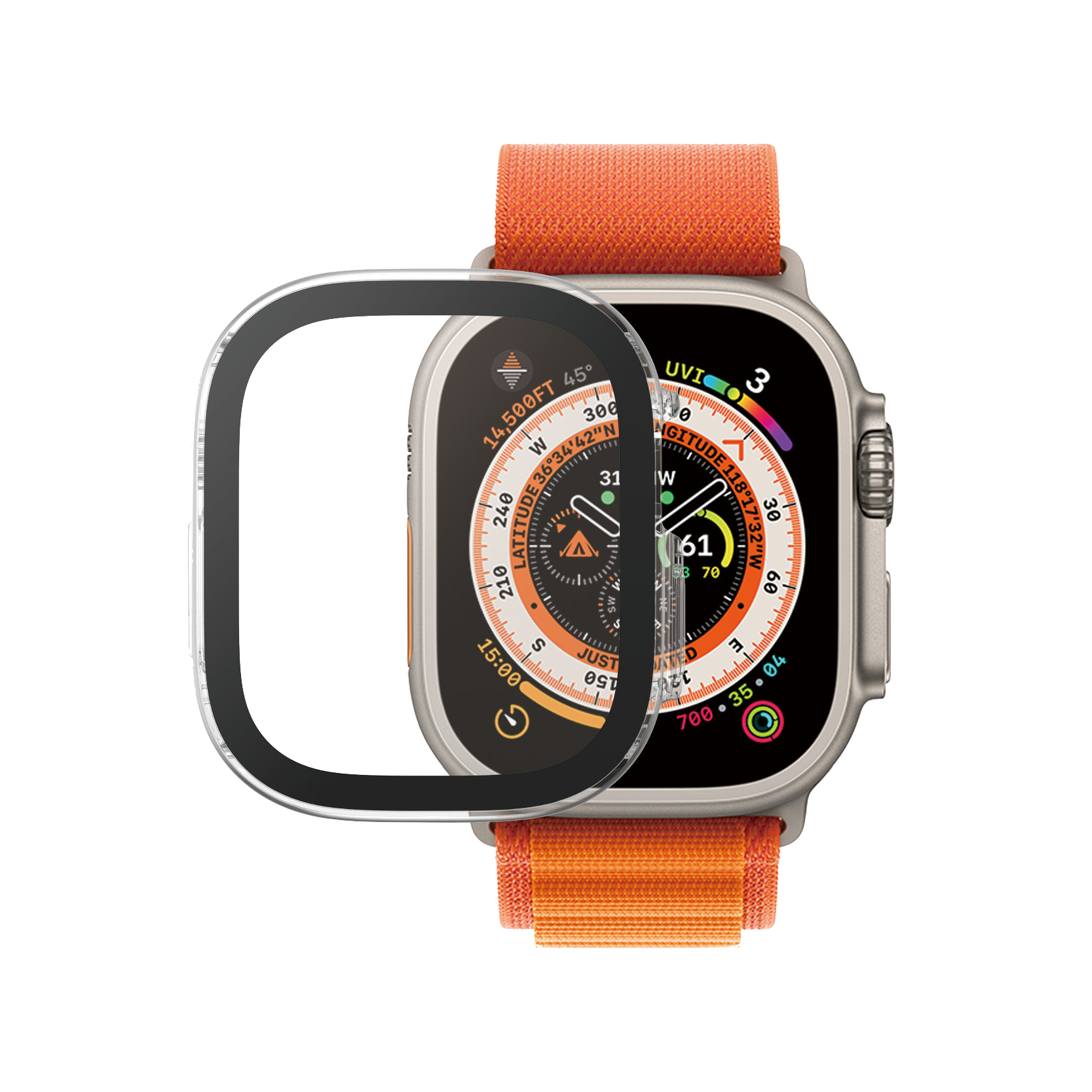 CARCASA APPLE WATCH 49MM PANZERGLASS - TRANSPARENT