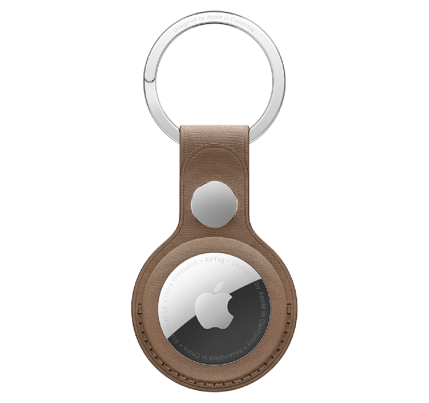 LLAVERO TRENZADO FINO APPLE AIRTAG - MARRÓN TOPO