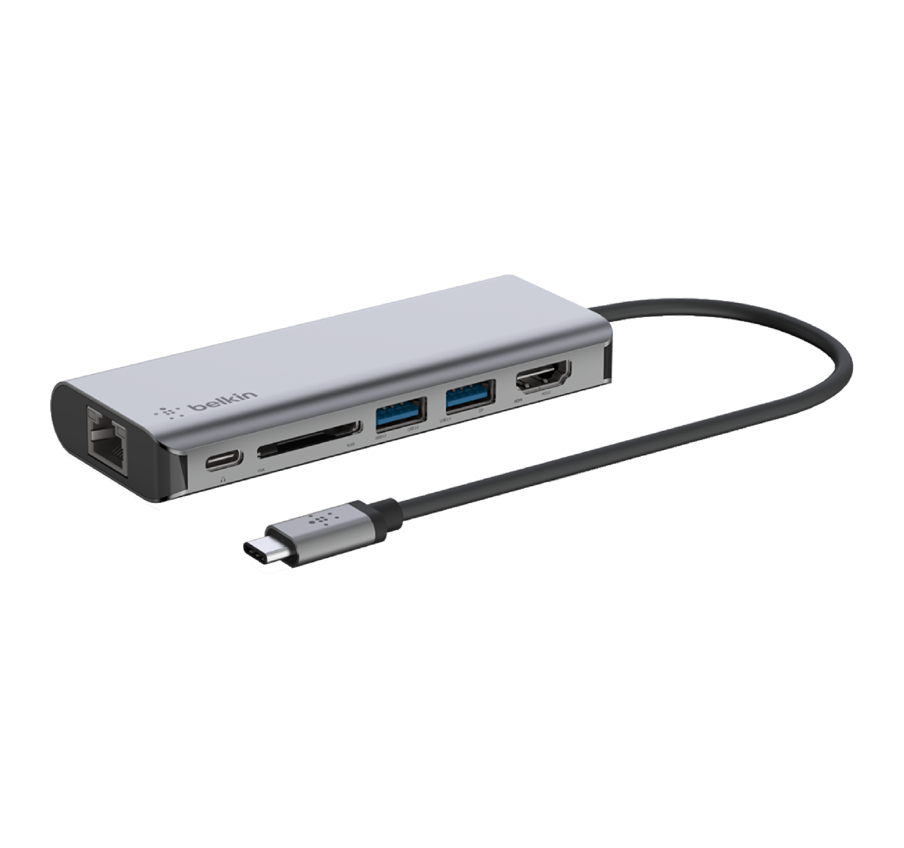 ADAPTADOR HUB USB-C + TARJETA SD + USB + ETHERNET