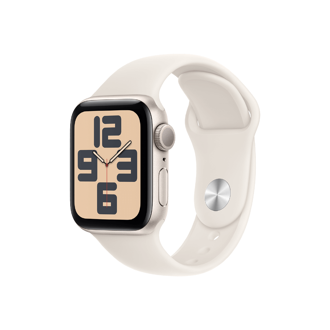 Apple Watch SE GPS, 40mm, Caja Aluminio Blanco Estrella - Correa Deportiva Blanco Estrella (S/M)
