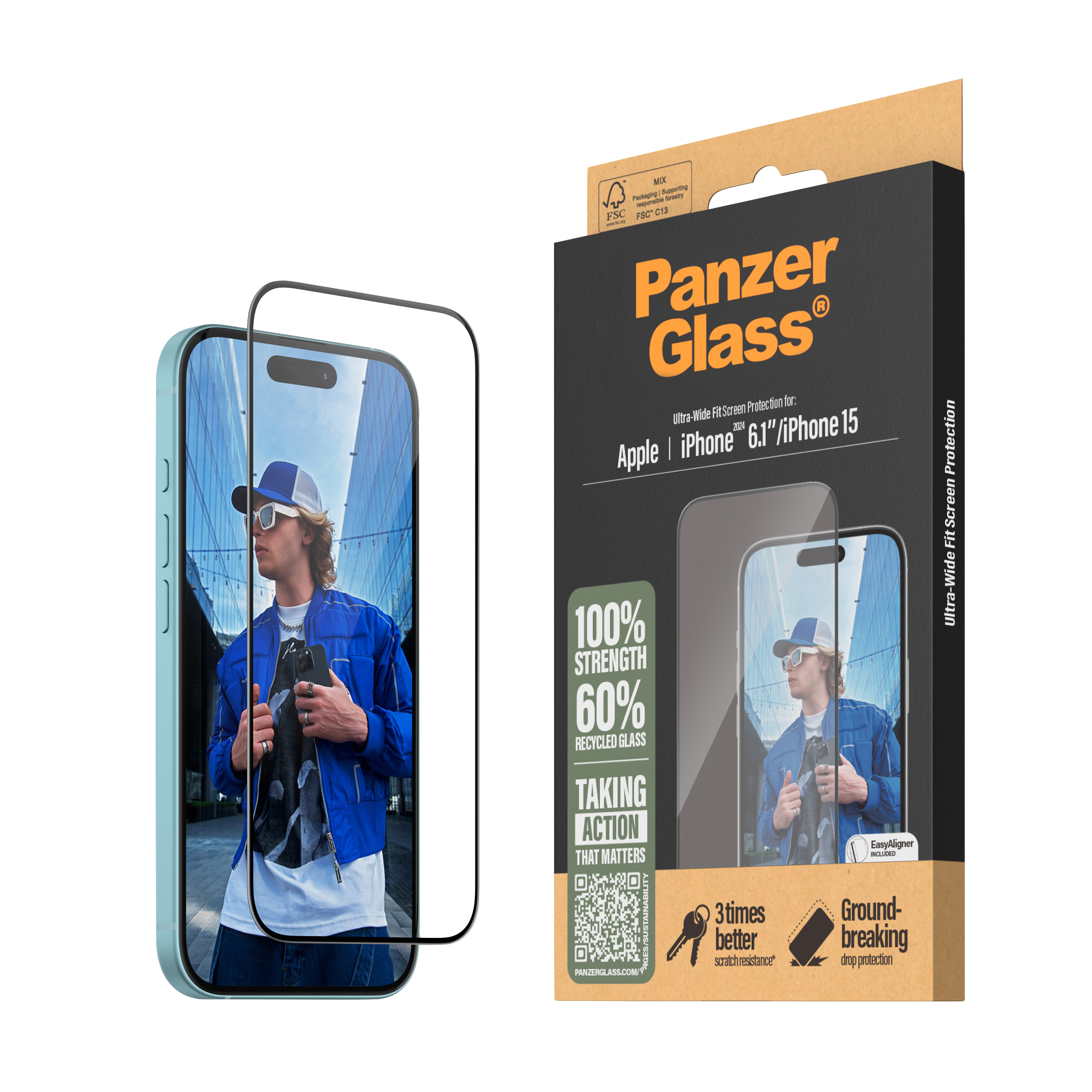 PROTECTOR PANTALLA IPHONE 16 PANZEGLASS