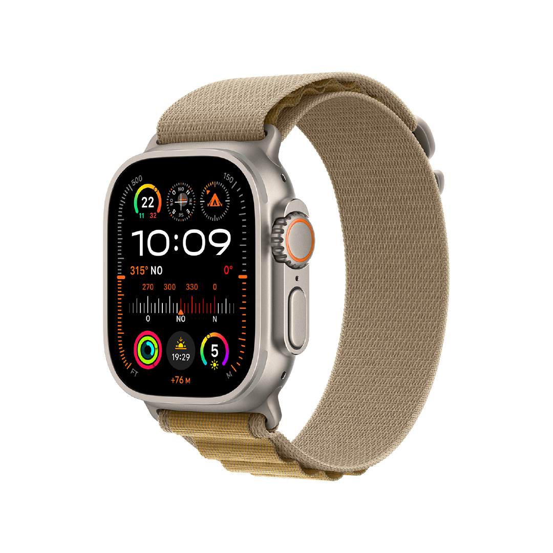 Apple Watch Ultra 2 GPS + Celular, 49mm Caja Titanio Natural - Correa Alpine Loop Canela (Mediana)
