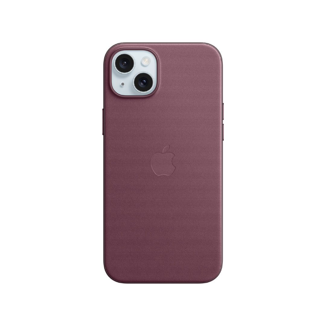 FUNDA IPHONE 15 PLUS APPLE TEJIDO FINO - ROJO MORA