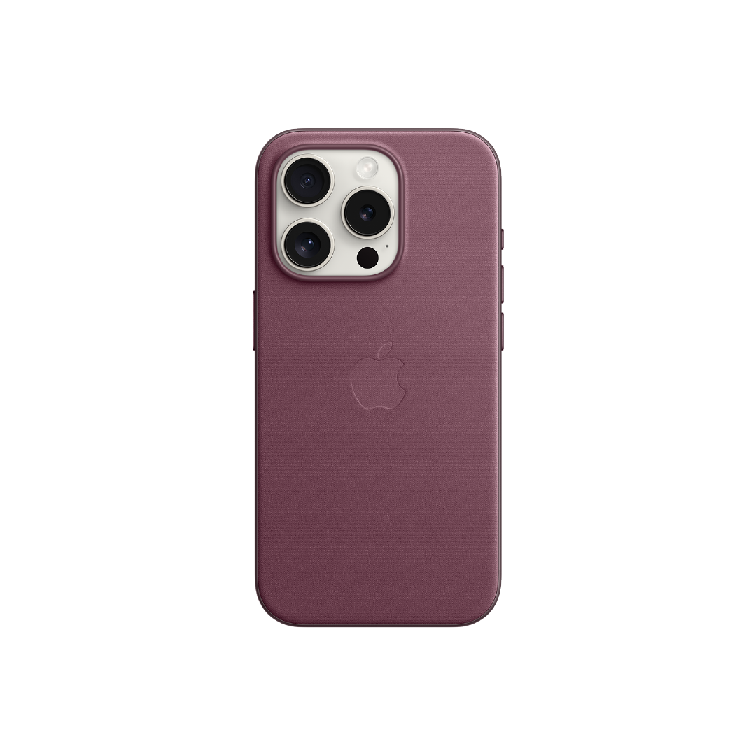FUNDA IPHONE 15 PRO APPLE TEJIDO FINO - ROJO MORA