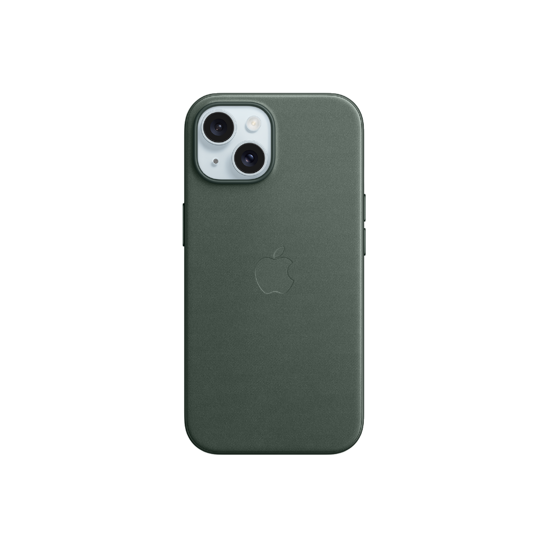 FUNDA IPHONE 15 APPLE TEJIDO FINO - VERDE PERENNE