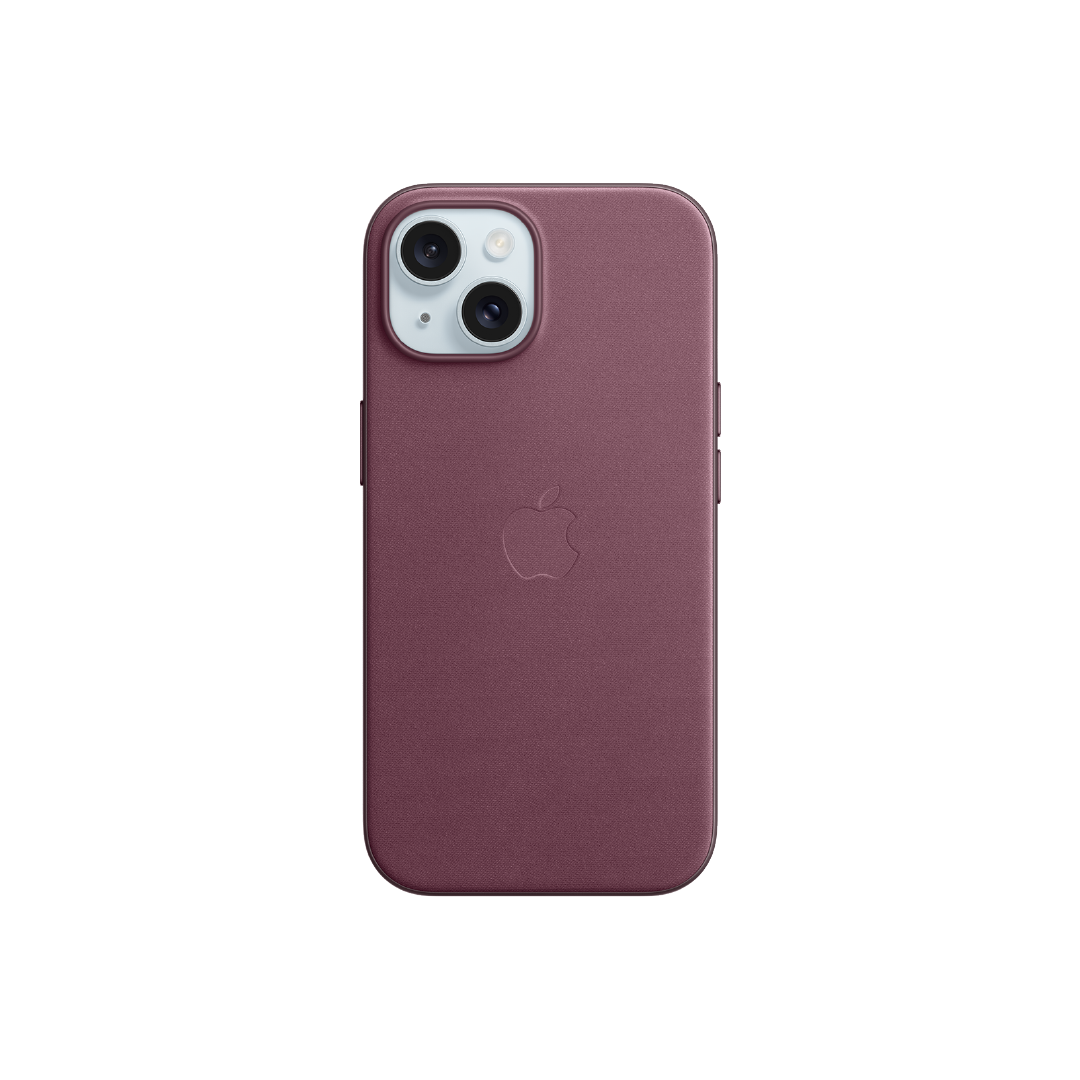 FUNDA IPHONE 15 APPLE TEJIDO FINO - ROJO MORA