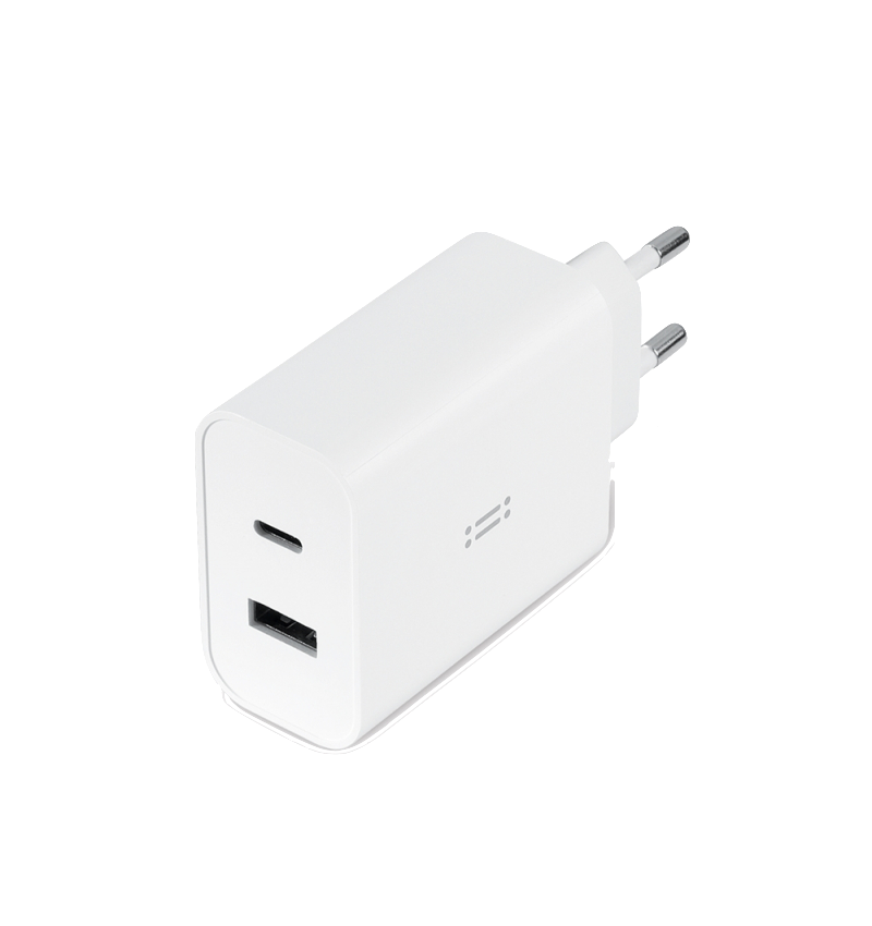 Cargador Duo USB-C de 20 W y USB-A de 18 W de Aiino