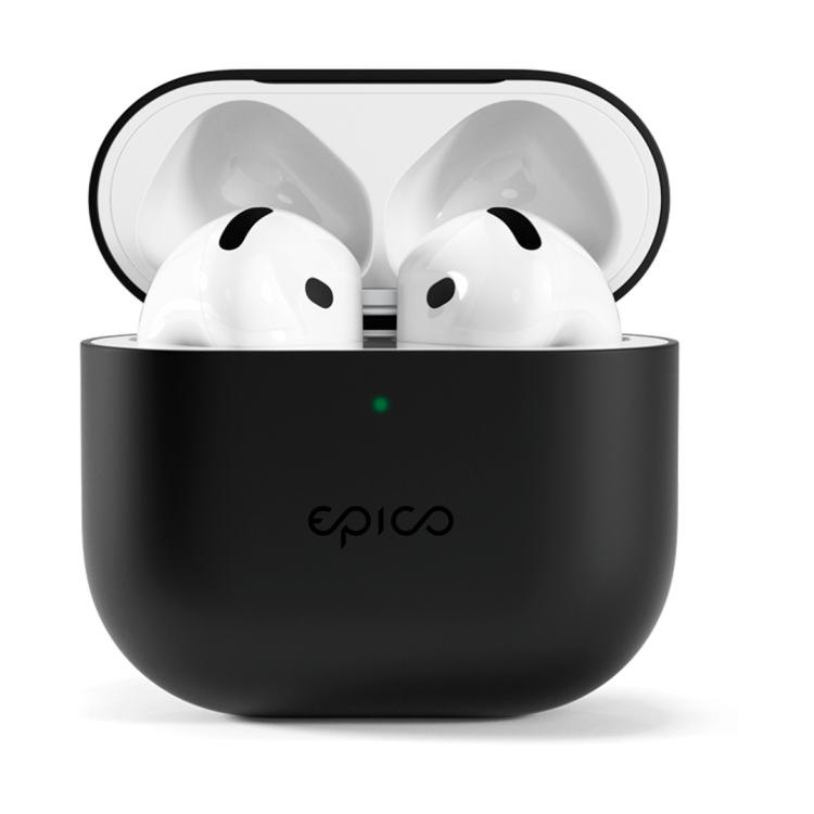 Funda de silicona de Epico para los AirPods 4 - Negro