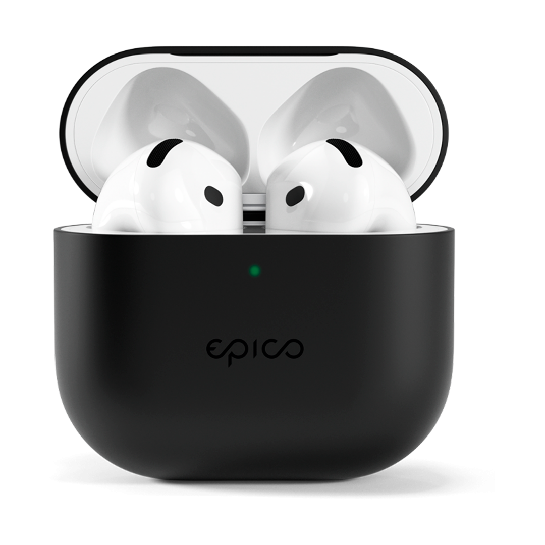 Funda de silicona de Epico para los AirPods 4 - Negro