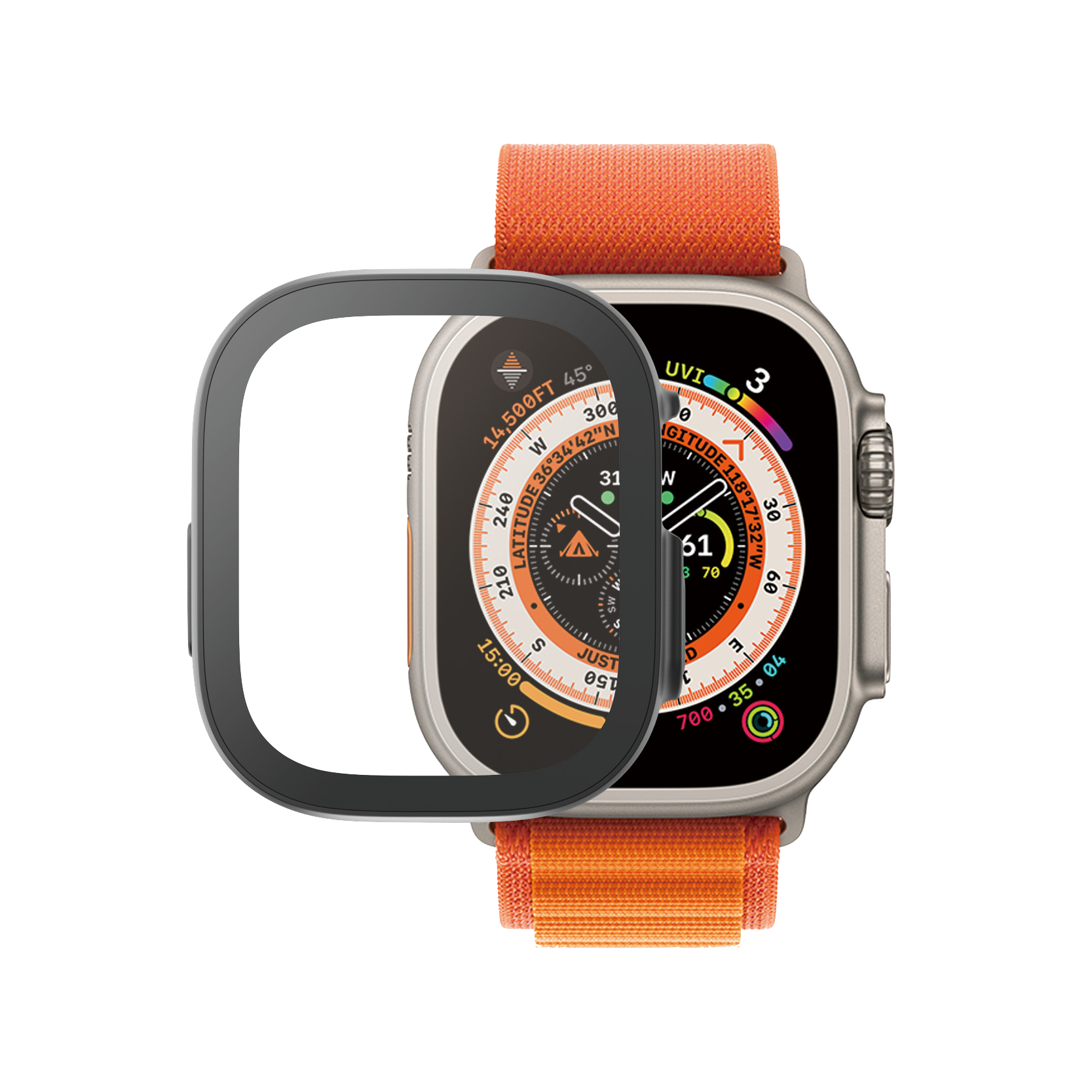 Carcasa Apple Watch 49mm PanzerGlass - Negro