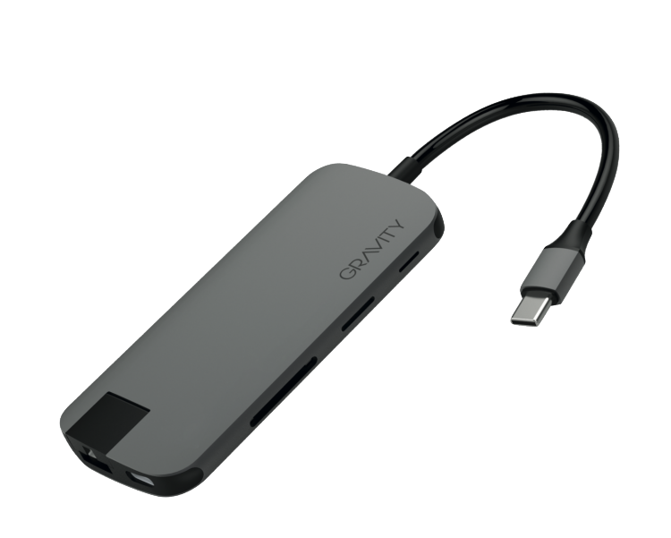 HUB Gravity USB-C / HDMI / 2x USB / MicroSD / SD / Ethernet