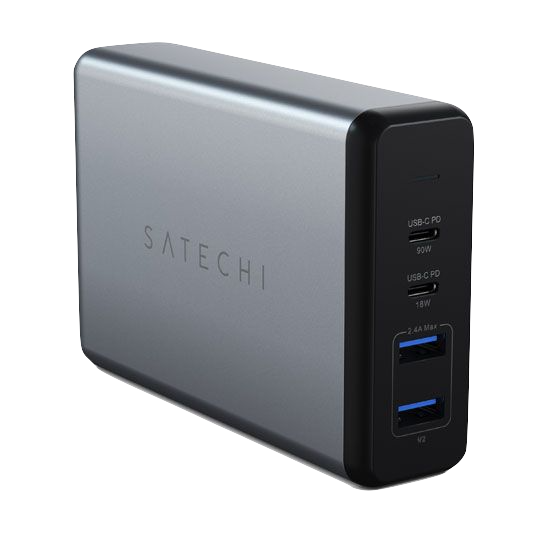 Cargador de Satechi (108 W, 2 puertos USB-C, 2 puertos USB-A) - Gris espacial