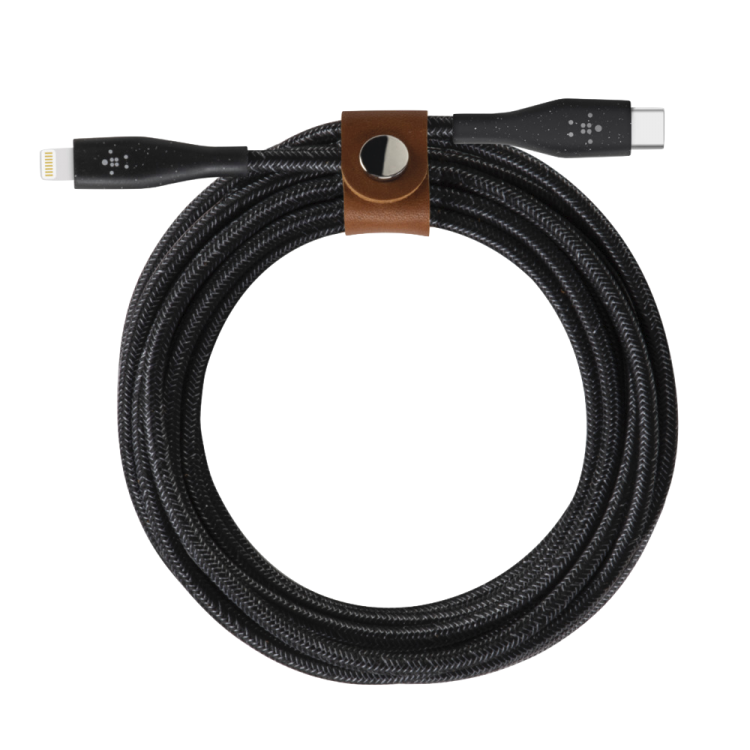 Cable Duratek Plus Lightning a USB-C color negro