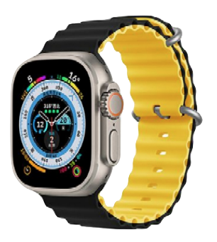 Correa Apple Watch 41 mm Devia S6 Silicona - Negro / Amarillo