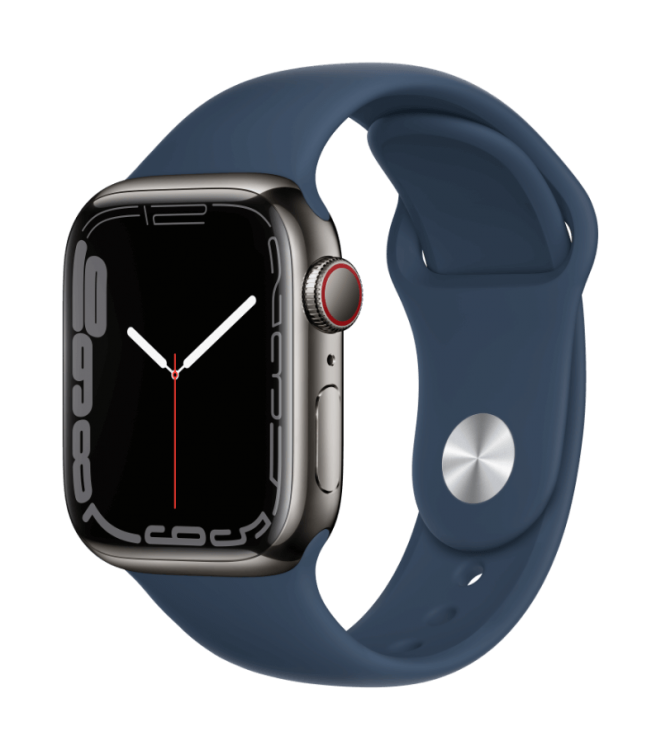 Apple Watch Series 7 GPS + Cellular 41mm Acero Inoxidable Grafito - Correa deportiva Abismo