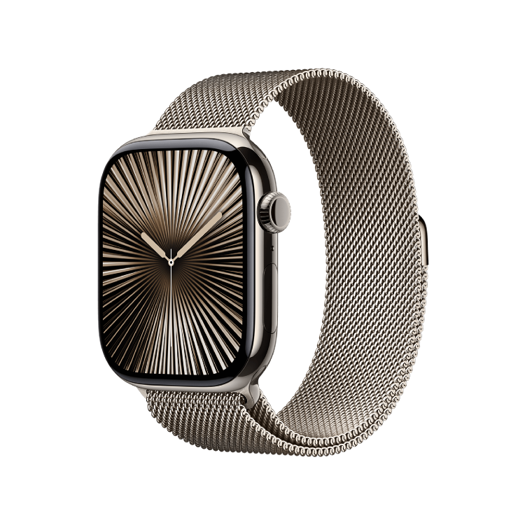 Apple Watch Series 10 GPS + Celular 46mm Titanio Natural - Correa Milanesa color natural (M/L, muñecas de 150 a 200mm)