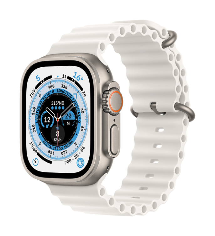 Apple Watch Ultra GPS + Celular 49mm Caja Titanio - Correa Ocean Blanca
