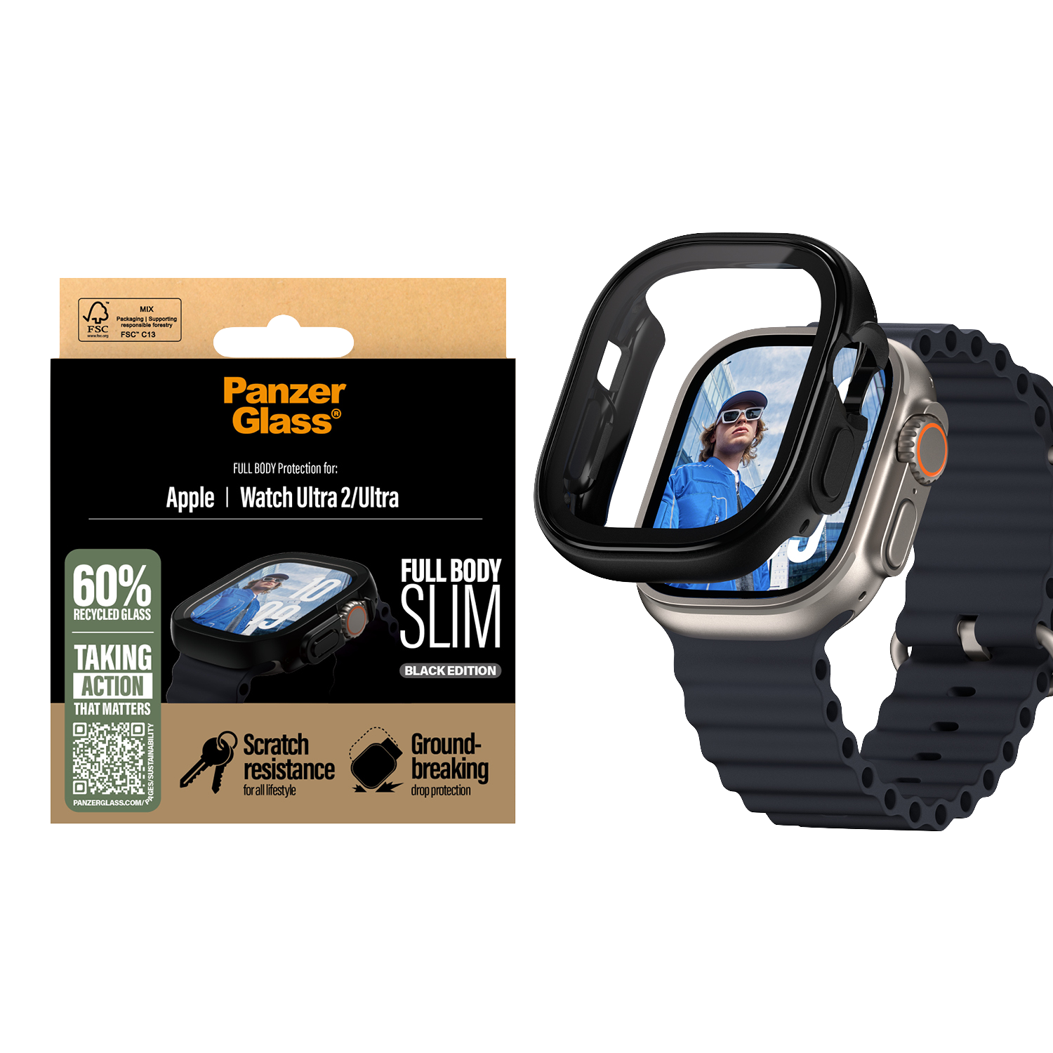 Carcasa Apple Watch Ultra 49mm PanzerGlass - Negro