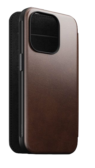 Funda iPhone 15 Pro Nomad Folio Modern Cuir Horween - Marrón