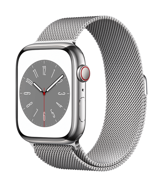 Apple Watch Series 8 GPS + Cellular 45mm Acero Inoxidable Plata - Correa Milanese Loop plata