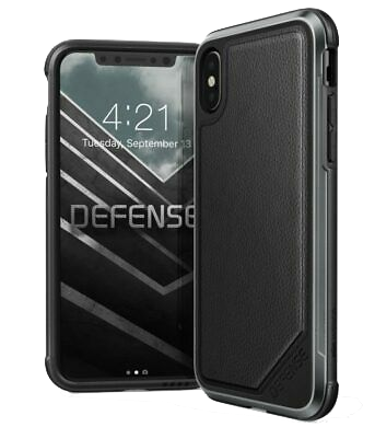 Funda para iPhone X Defense Lux Piel negra