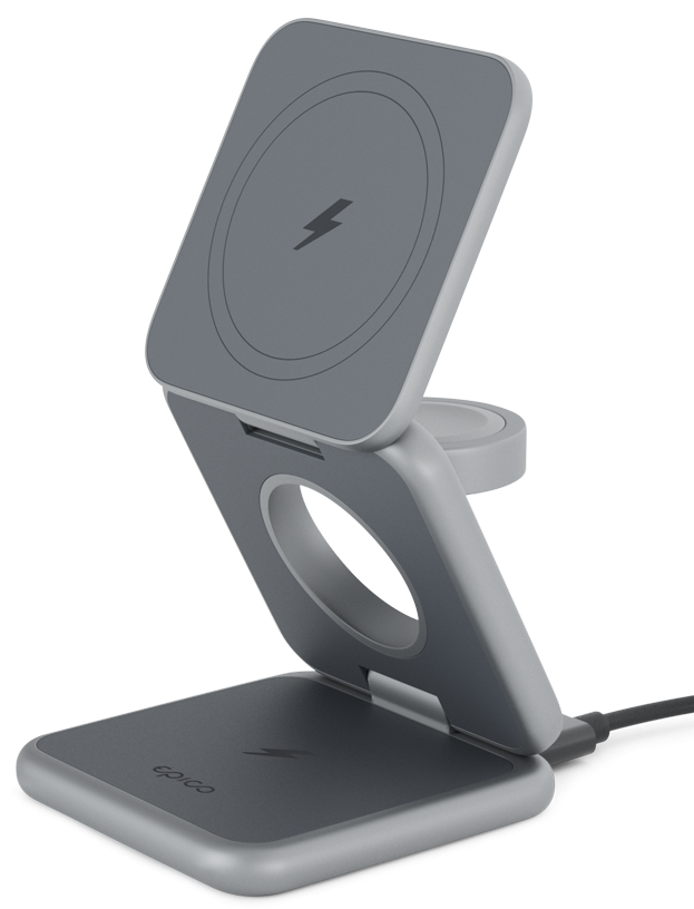 Soporte de carga inalámbrica plegable Mag+ de Epico - Gris Espacial