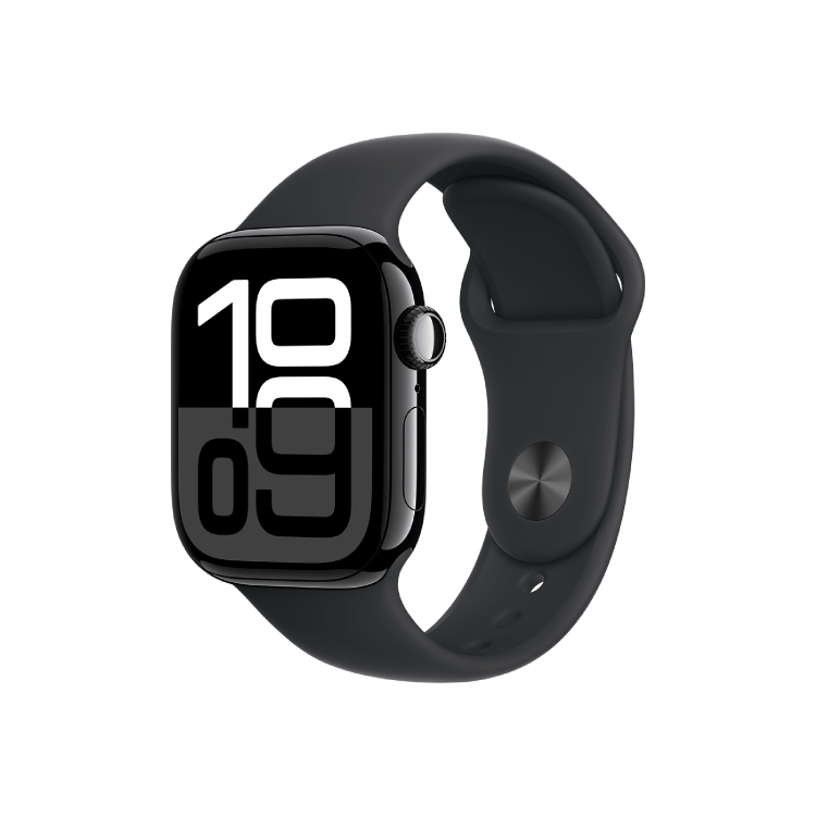 Apple Watch Series 10 GPS 42mm Caja Aluminio Negro Azabache - Correa Deportiva Negro (M/L)