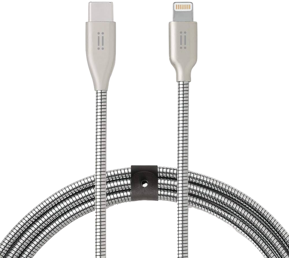 Cable de carga metálico de USB-C a conector Lightning de Aiino (1 m) - Plata