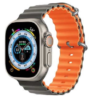 Correa Apple Watch 41 mm Devia S6 Silicona - Gris / Naranja