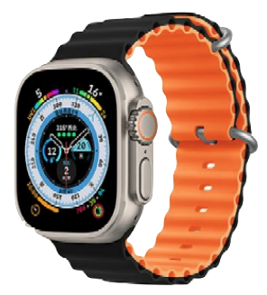 Correa Apple Watch 41 mm Devia S6 Silicona - Negro / Naranja