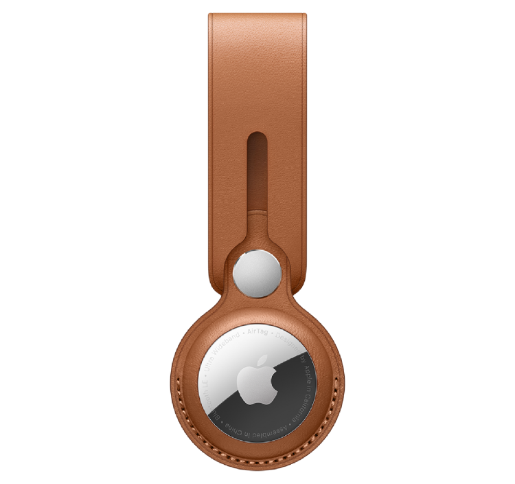 Correa Loop de piel para el AirTag de Apple - Marrón caramelo