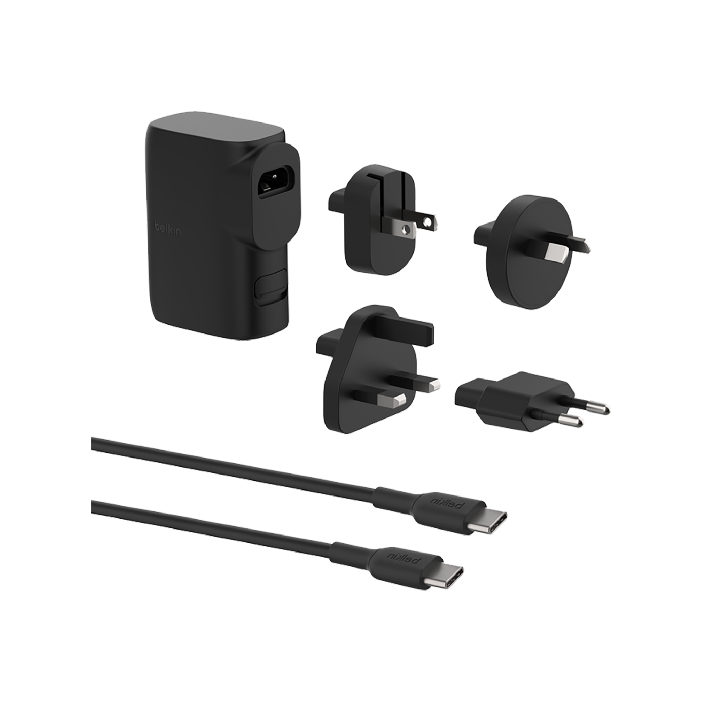 Cargador de pared híbrido de 25 W con batería externa 5K y kit de adaptadores para viajar de Belkin