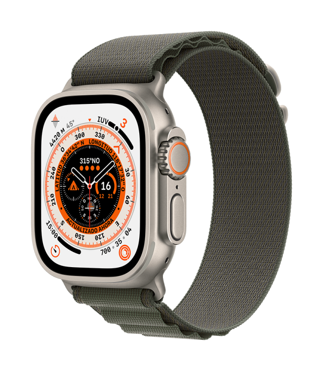 Apple Watch Ultra GPS + Celular 49mm Caja Titanio - Correa Loop Alpine Verde (Grande, muñecas de 165 a 210mm)