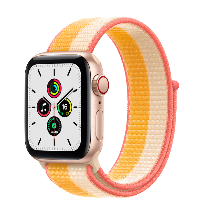 Apple Watch SE GPS + Cellular 40mm Aluminio Oro - Correa deportiva Loop Maiz / Blanco