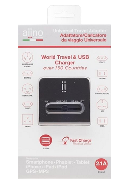 Adaptador de corriente USB-A de Aiino para viajes