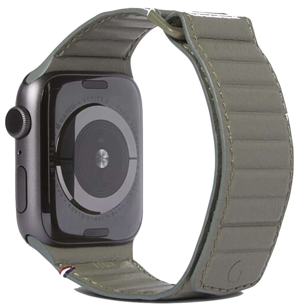 Correa Apple Watch 38/40/41mm Decoded Leather Magnetic Traction - Verde Oliva