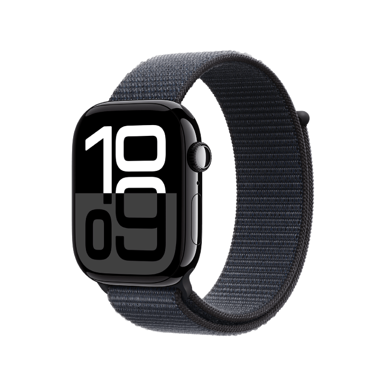Apple Watch Series 10 GPS + Celular 46mm Aluminio Negro Azabache - Correa Sport Loop Tinta (M/L, muñecas de 150 a 200mm)