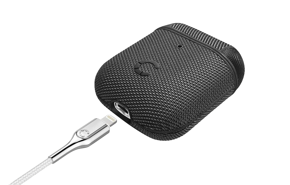 Carcasa AirPods CYGNETT Coque TEKVIEW 1st/2nd Gen Gris / Negro