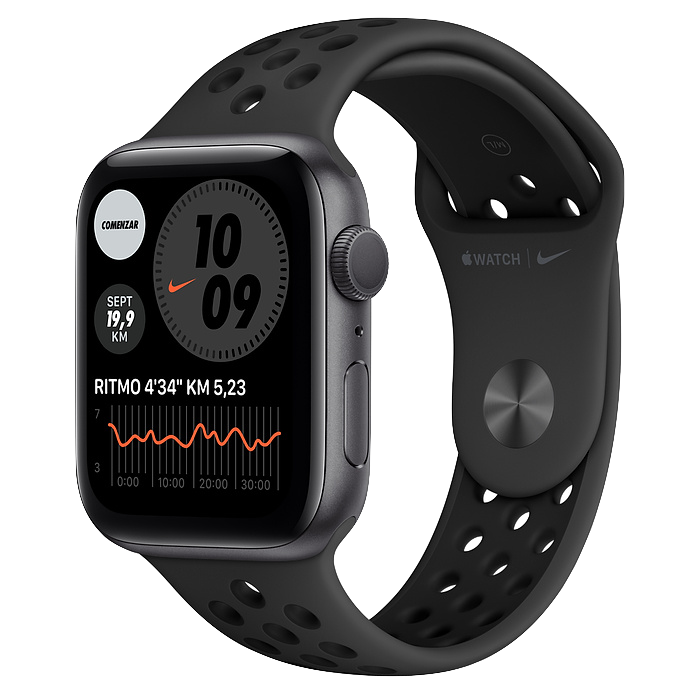 Apple Watch Series 6 GPS 40mm Aluminio Gris Espacial - Correa Nike deporiva Antracita / Negra